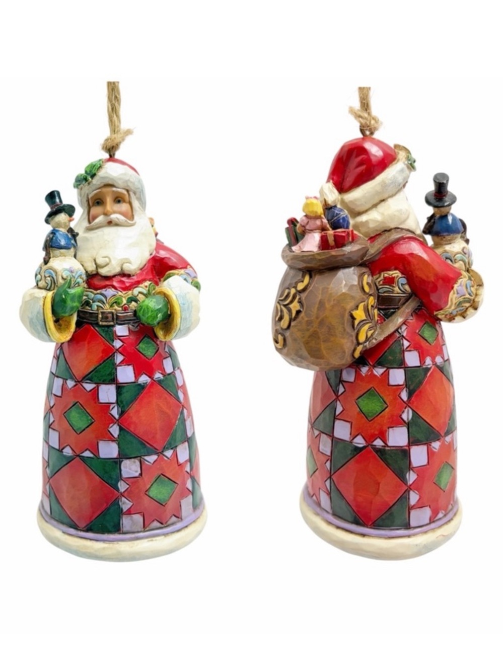 Jim Shore | Spreading Joy Santa with Snowman & Toy Bag Christmas Ornament